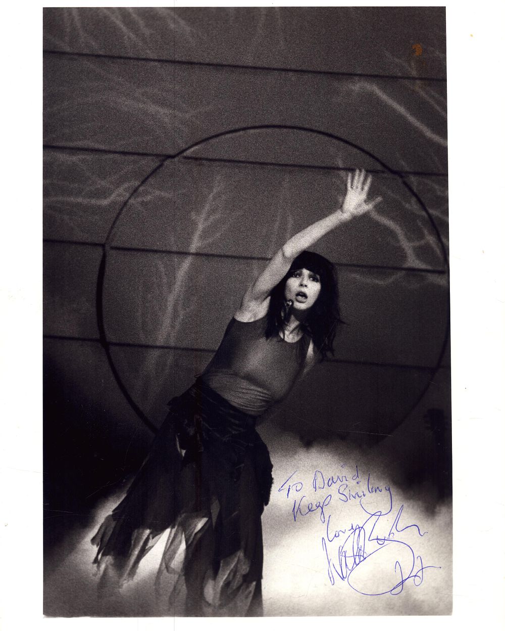 Lot 212: Kate Bush signed 10x8 inch black and white...