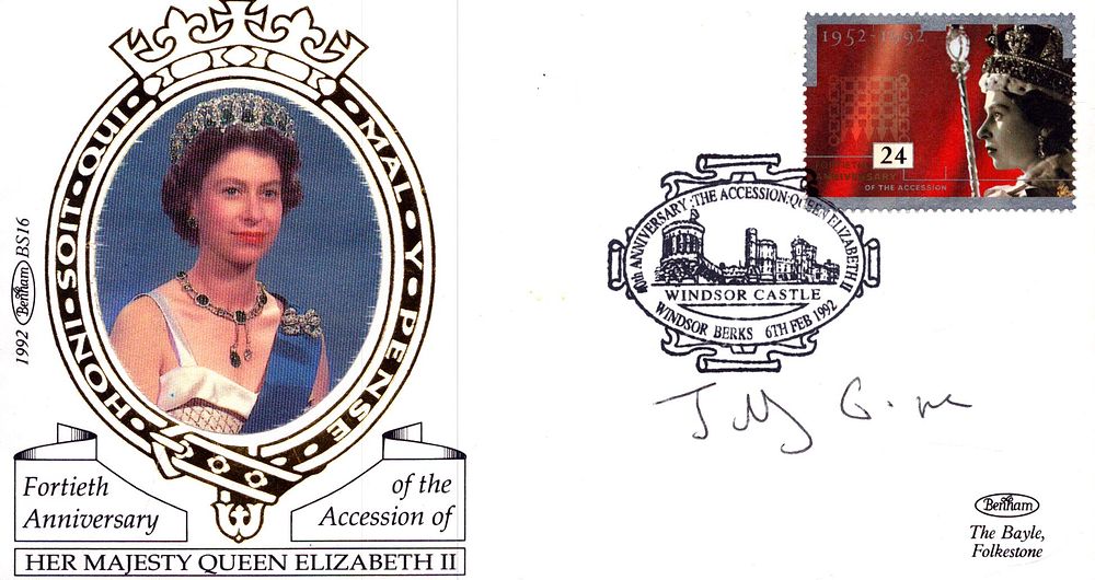 Lot 219: Jilly Cooper signed FDC. Her Majesty Queen Elizabeth...