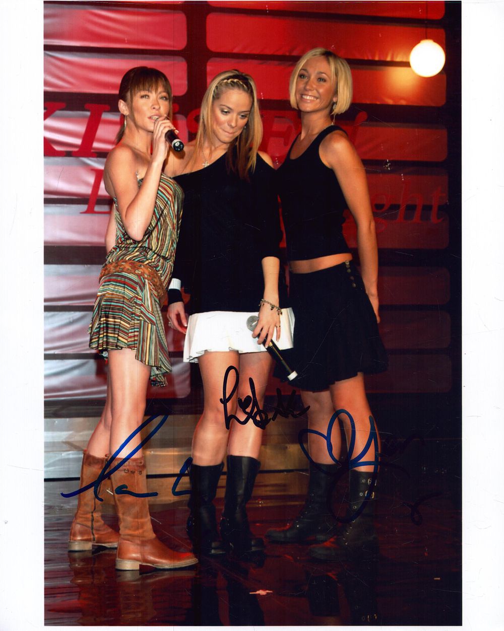 Lot 233: Atomic Kitten multi signed 10x8 inch colour photo....