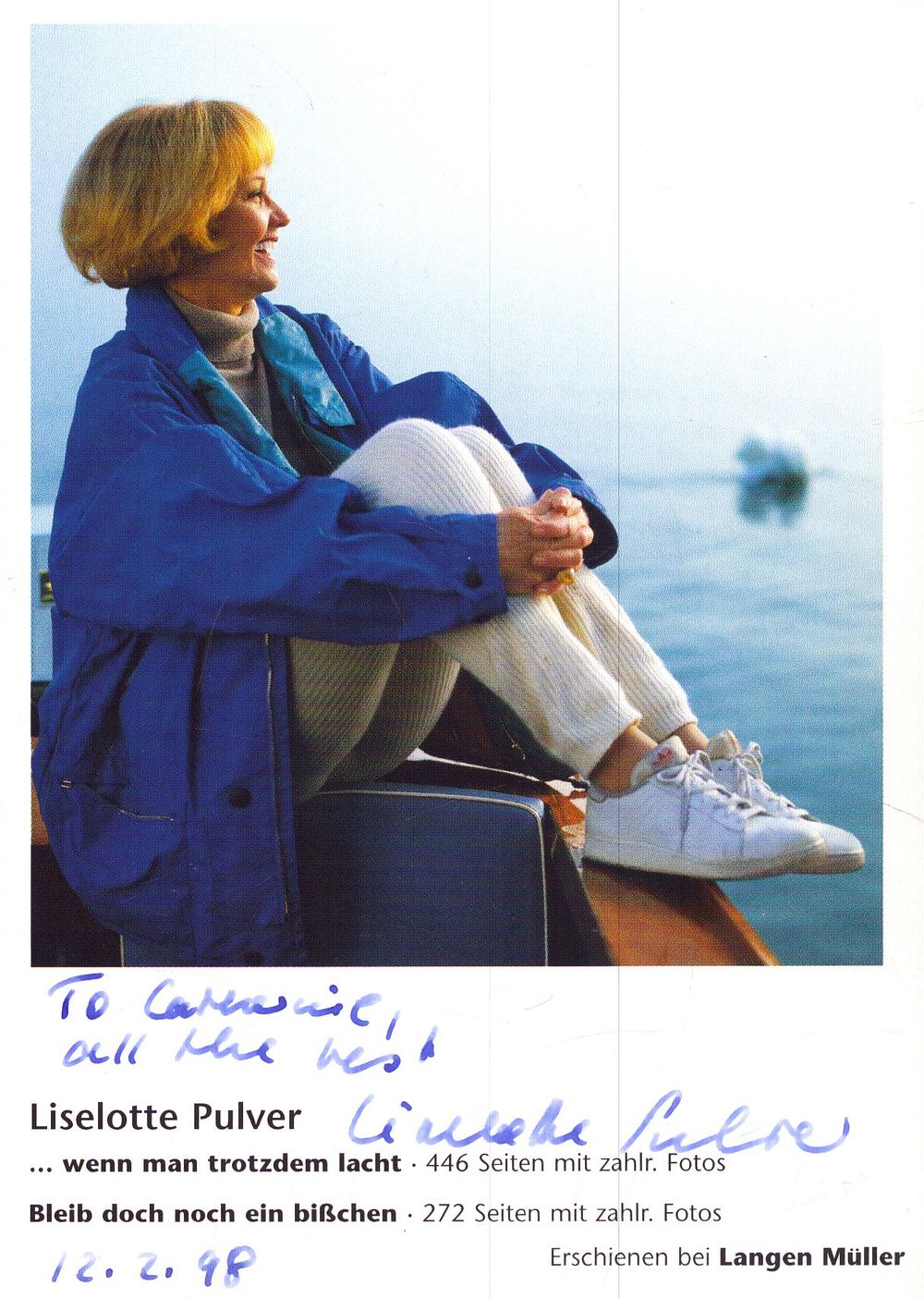 Lot 234: Liselotte Pulver signed 6x4 inch colour photo. Dedicated.