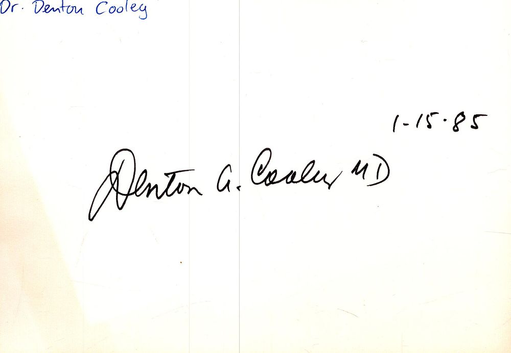 Lot 247: American heart and cardiothoracic surgeon Dr Denton Cooley...