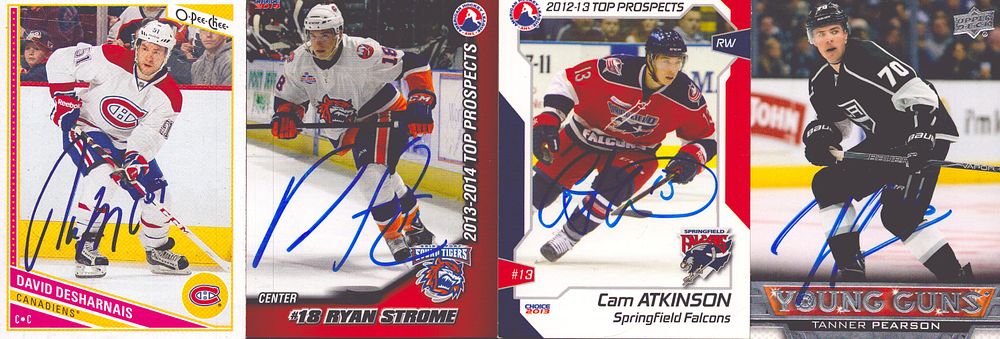 Lot 251: Cam Atkinson, David Desharnias, Tanner Pearson and Ryan...