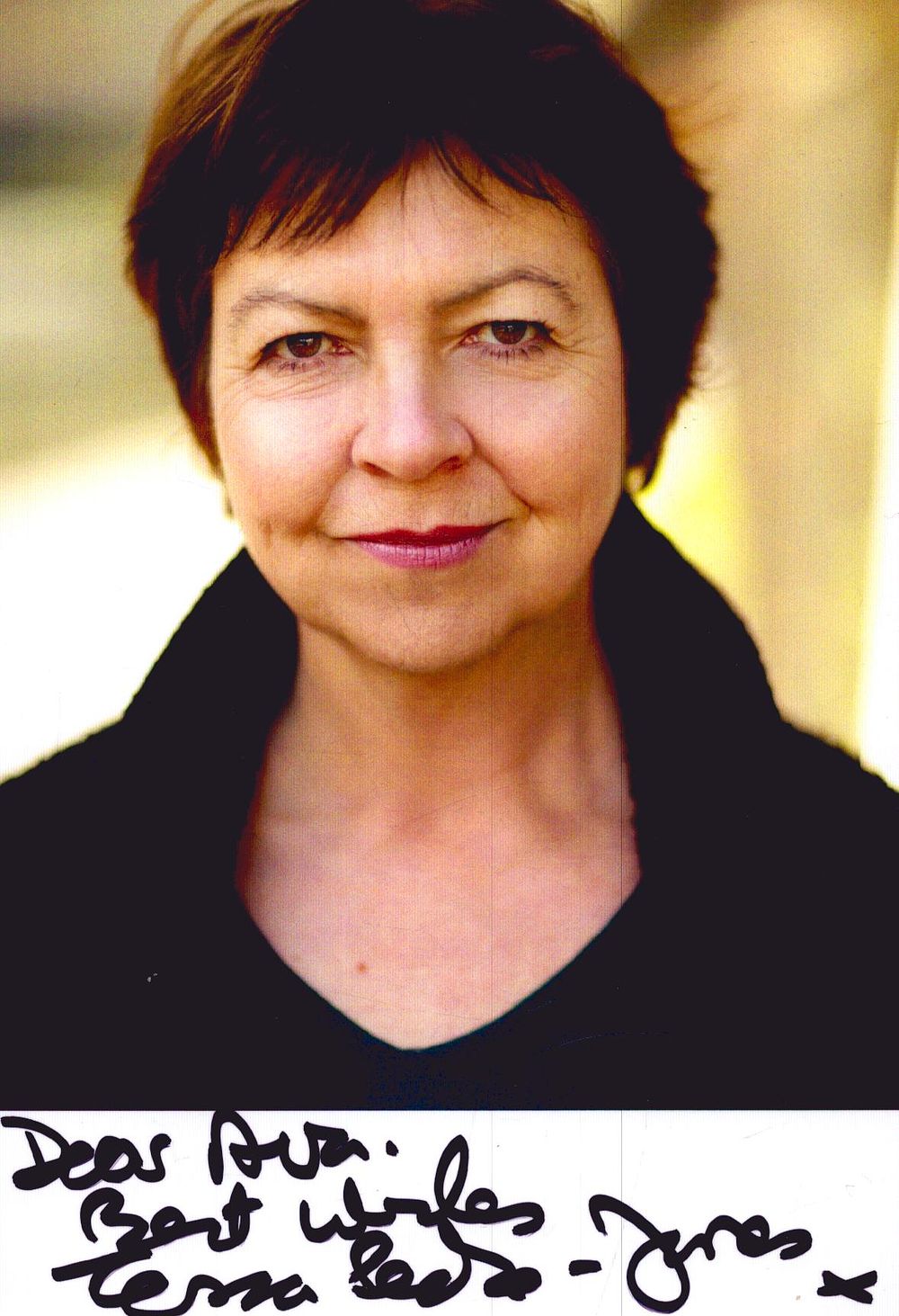 Lot 257: Tessa Peake-Jones signed 6x4 coloured photo, DEDICATED.