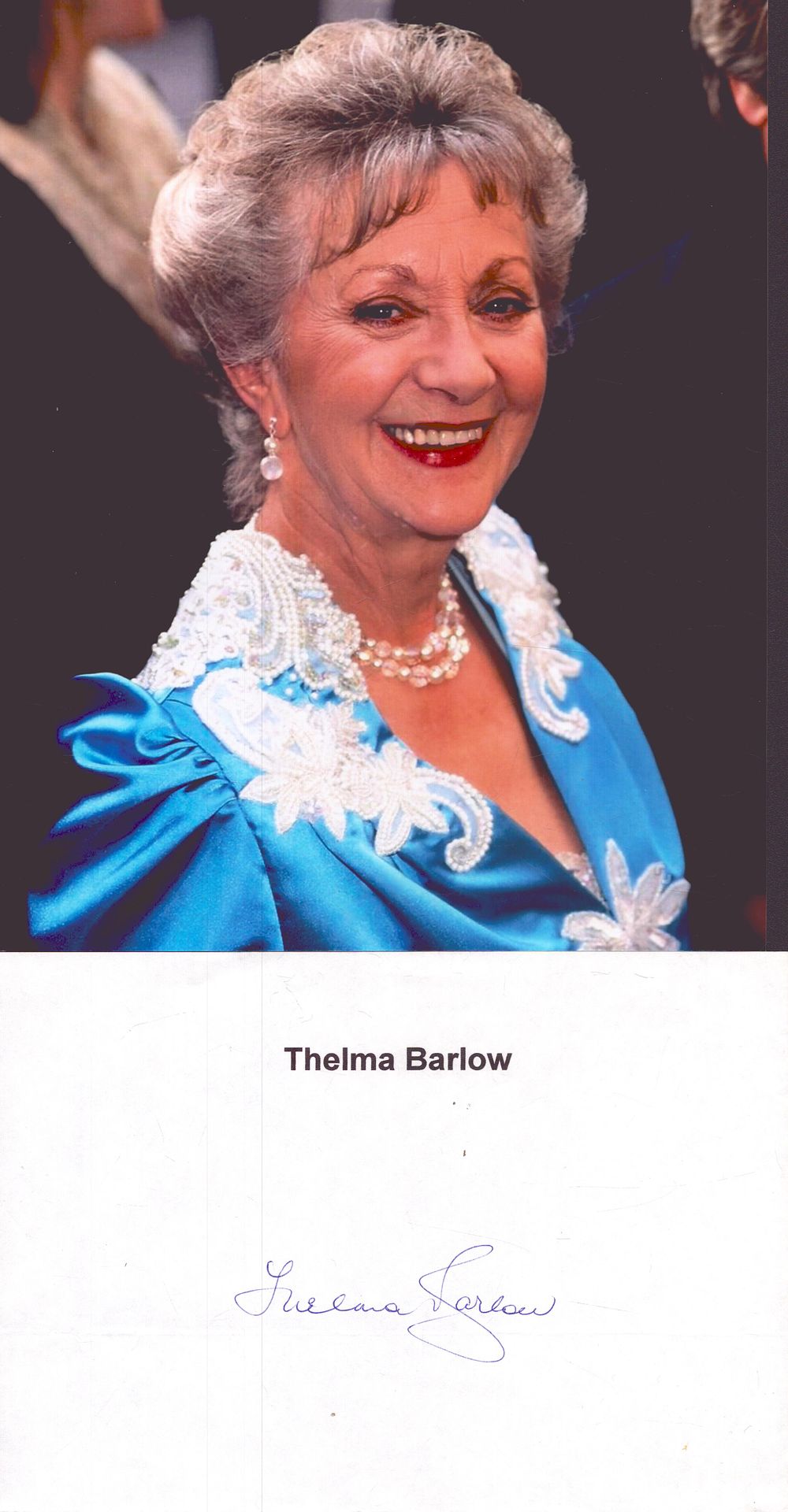 Lot 267: Thelma Barlow signed signature piece with 10x8 photo...