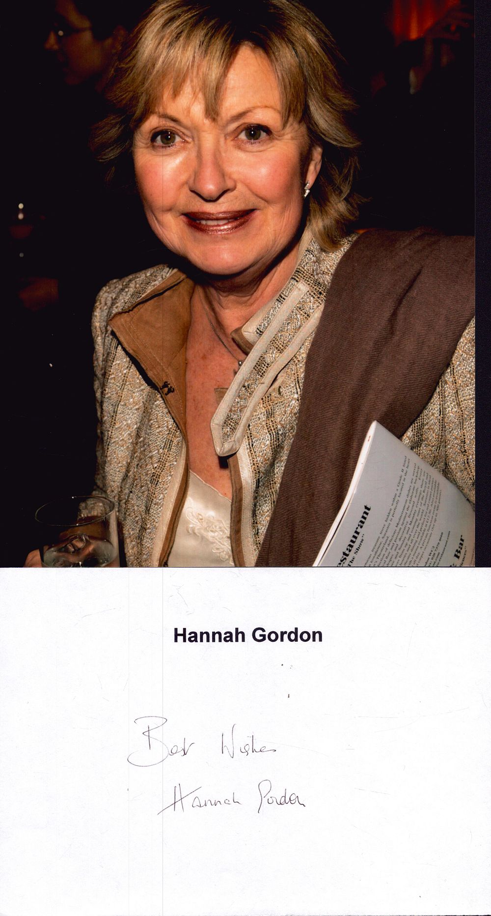 Lot 271: Hannah Gordon signed signature piece with 10x8 photo...