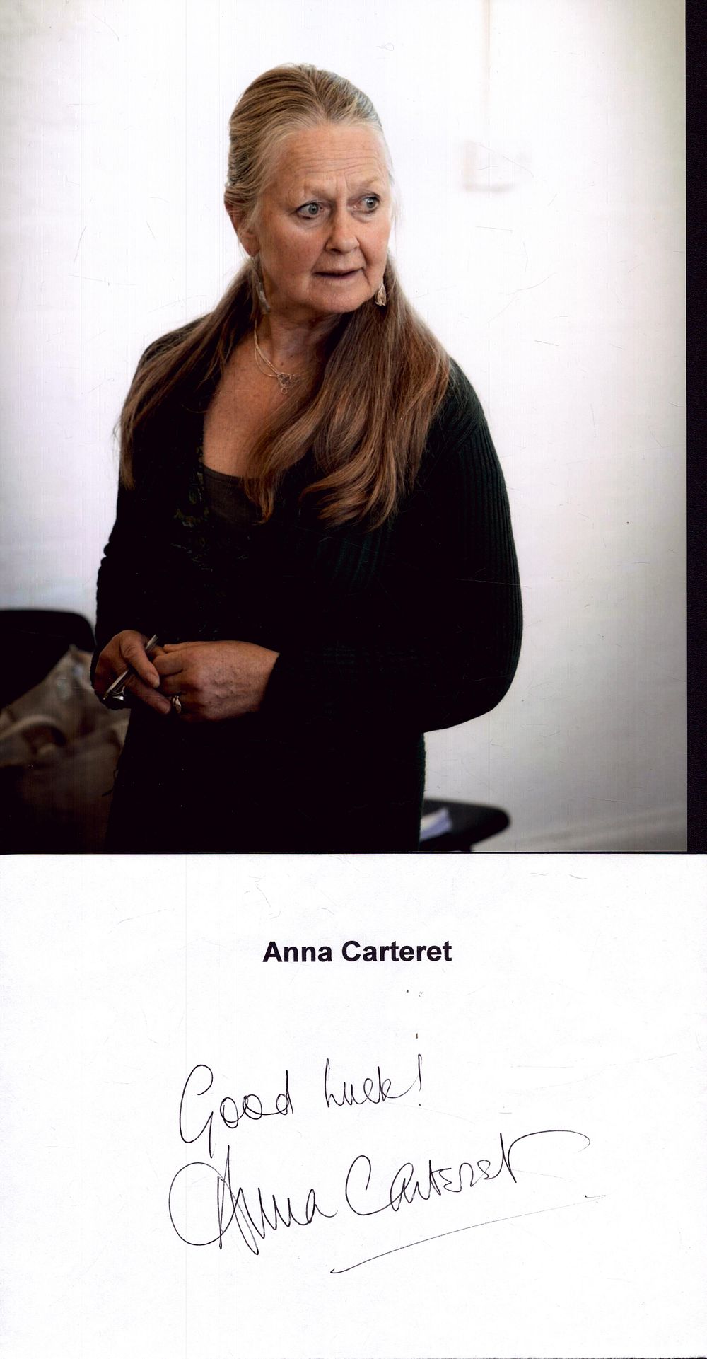 Lot 274: Anna Carteret signed signature piece with 10x8 photo...