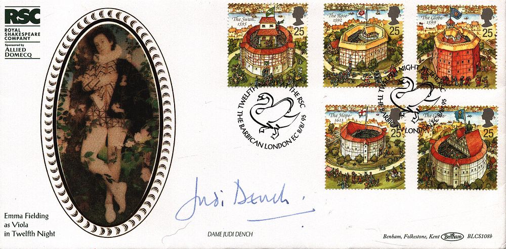 Lot 285: Dame Judi Dench signed FDC 'Royal Shakespeare Company,...