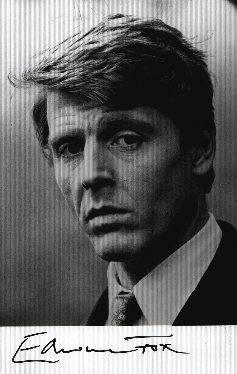 Lot 286: Edward Fox signed 5.5x3.5 inch black & white...