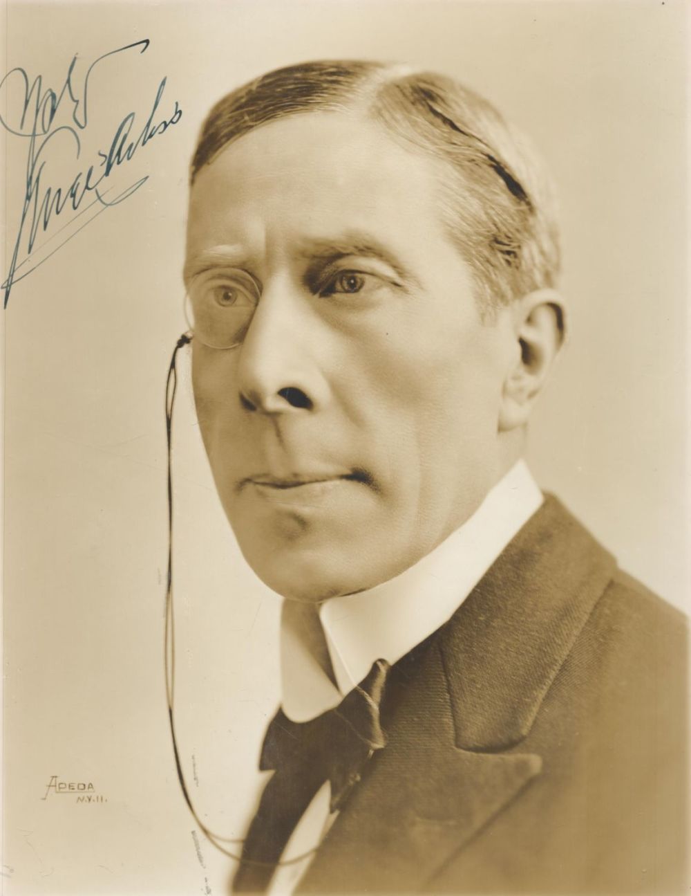 Lot 55: George Arliss signed 10x8 vintage sepia photo. George...