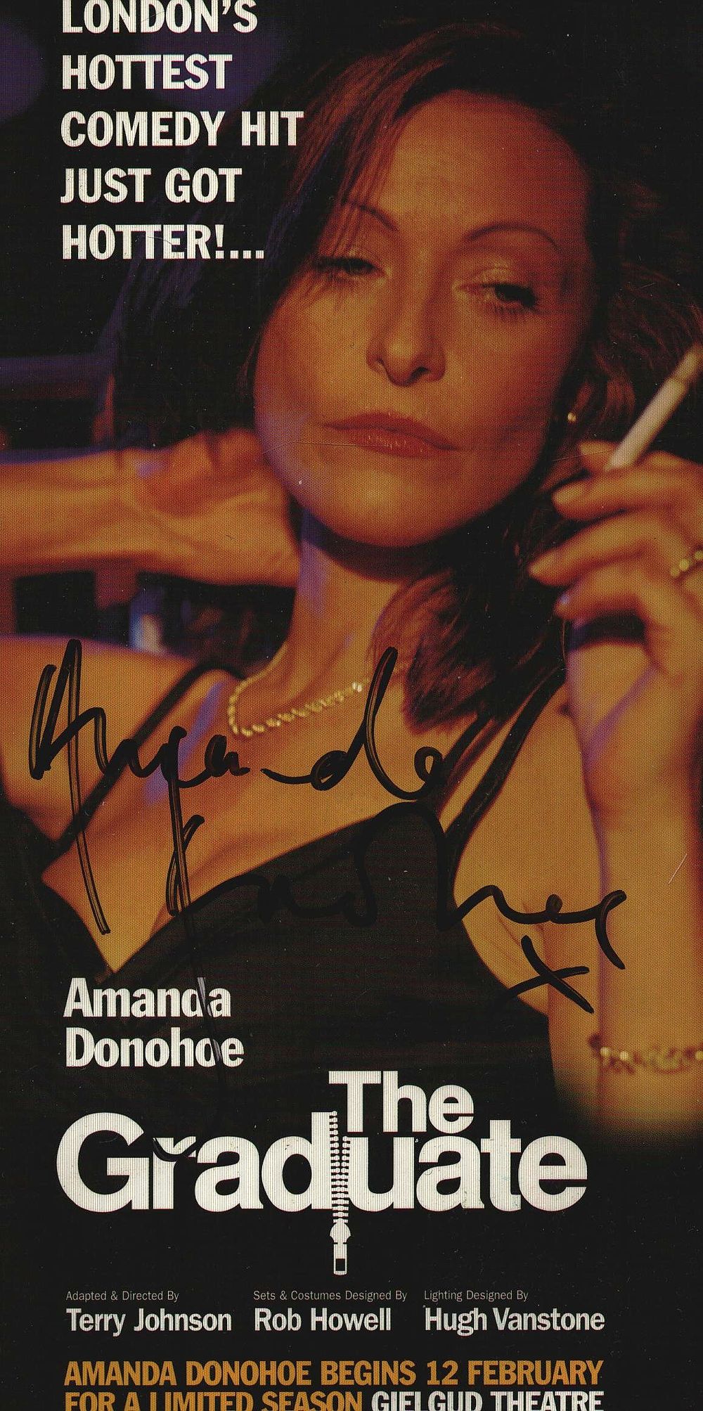 Lot 295: Amanda Donohoe signed Flyer 'The Graduate'.