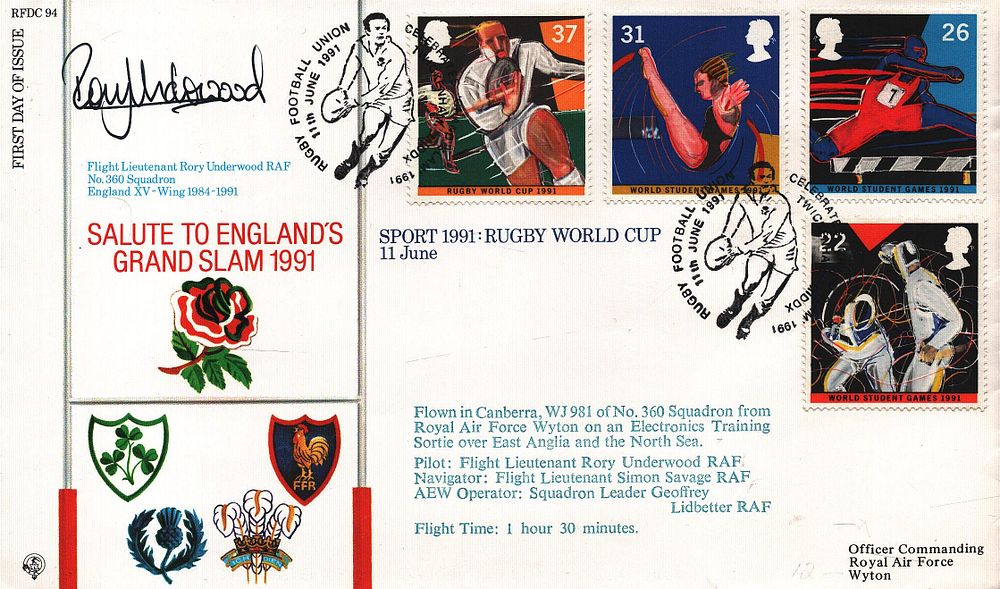 Lot 309: Rory Underwood, pilot lt RAF No. 360 Sqn...