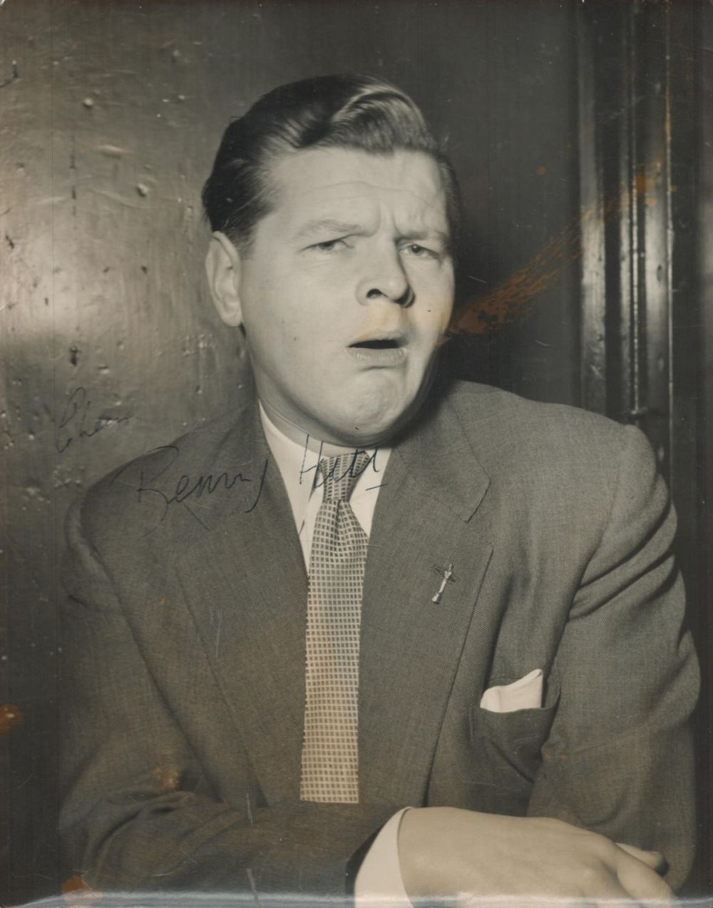 Lot 57: Benny Hill signed vintage 10x8 black and white...