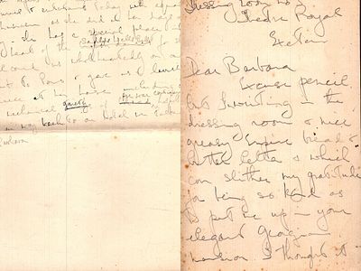 Frederick Ashon vintage single page handwritten single page letter. Unsigned