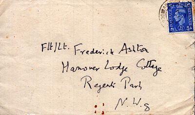E.M Forster handwritten envelope to Frederick Ashton.