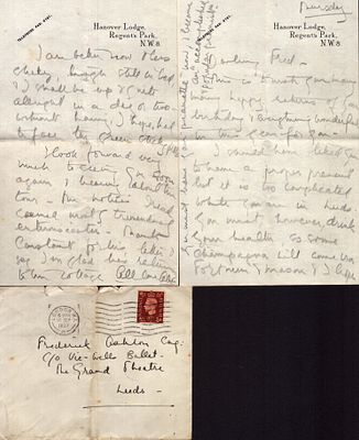 Ava Alice Astor Heiress handwritten letter to her former lover Frederick Ashton with original 