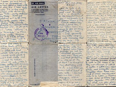 William Chappell extensive World War II unpublished letter to Frederick Ashton dated 1943.