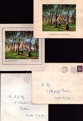 Winston and Clementine Churchill unsigned Christmas Cards and Envelopes from 1957 and 1961.