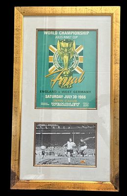 Geoff Hurst signed black and white photo 1966 World Cup Final against Germany. Mounted and 