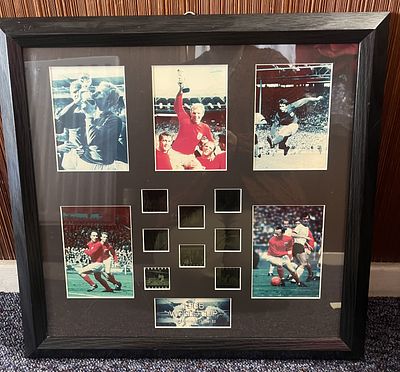 1966 World cup special edition film cell S2 mounted with 5 photos. Mounted and framed to approx 