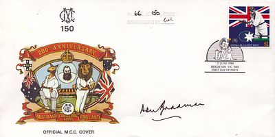 Don Bradman Cricket signed FDC. Limited Edition 66 of 130.