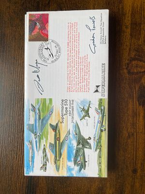 RAF Flown Lt Dave Morgan and Gordon Powell Signed Supermarine Type 150 1st Flight 29/12/1948 