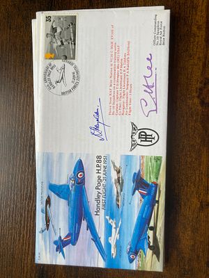 RAF Flown Sq Ldr Hedley Hazeldean and Godfrey Henry Lee signed 45th ann Hadley Page H.P.88 