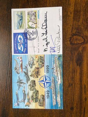 RAF Flown multiple signed from RNLAF PC-7 Display Team at Biggin Hill 50th Ann of NATO 15 Mar 