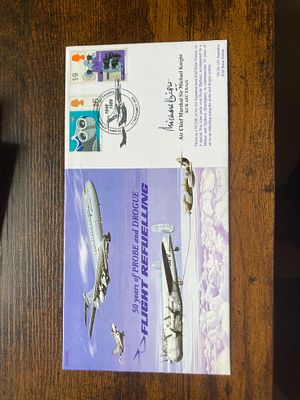 Air Chief Marshall of the RAF Sir Michael Knight signed 50 years of Probe and Drogue Flight 
