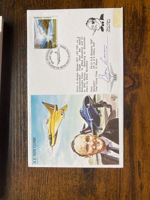 RAF Flown A.E Ben Gunn signed commemorative cover RAF TP22 WW2 FDC. Chief Test Pilot for the 
