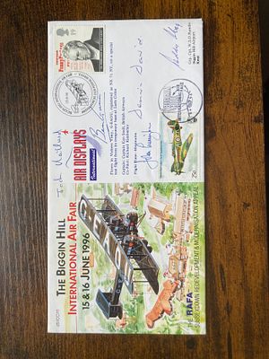 WW2 Battle of Britain Multiple signed cover. Test Pilot Ben Gunn, John Cunningham, Dennis David 