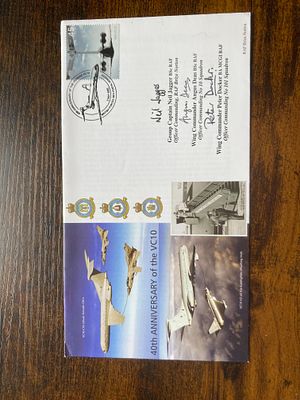 RAF Flown Neil Jagger, Angus Deans and Peter Docker signed 40th ann of the Vickers VC10 2 May 