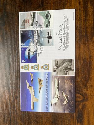 RAF Flown Air Chief Marshall Sir Michael Beavis signed 40th ann of the Vickers VC10 2 May 2002 