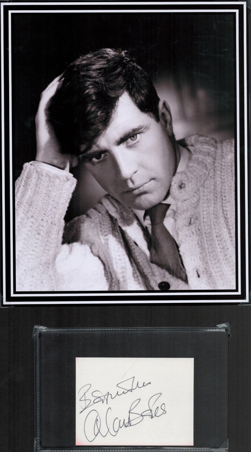 Lot 119: Alan Bates (1923-2009) Actor signed card 12x17 Mounted...