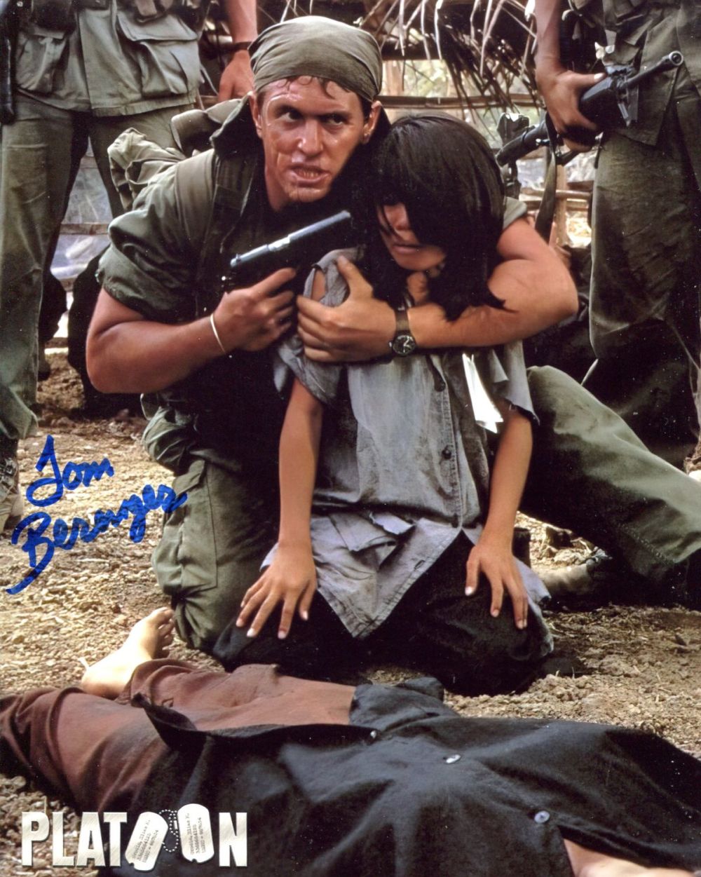 Lot 145: Platoon, epic Vietnam war movie photo signed by...
