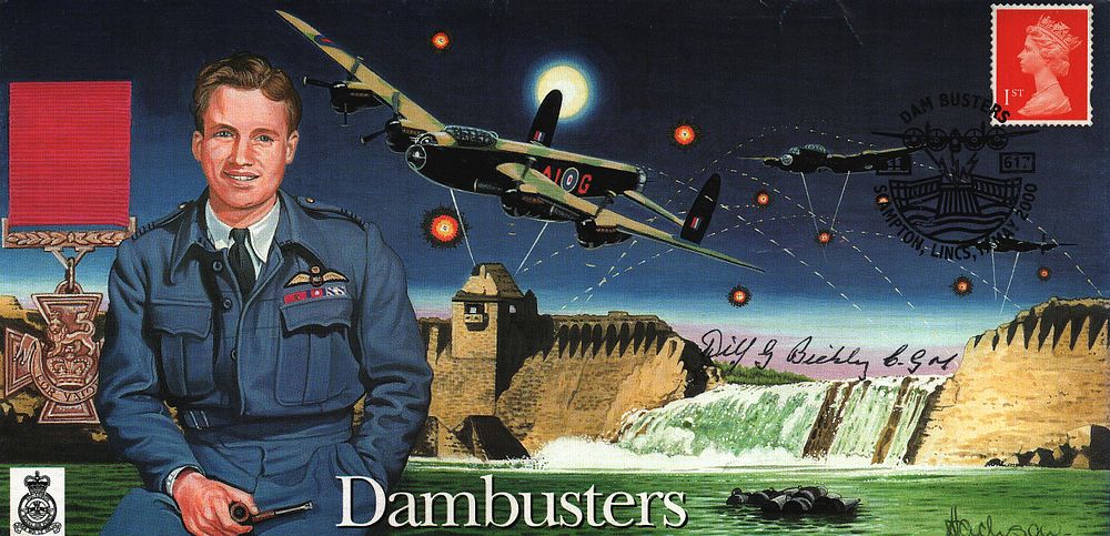 Lot 154: Wilfred George Bickley, CGM signed FDC. Dambusters. Single...
