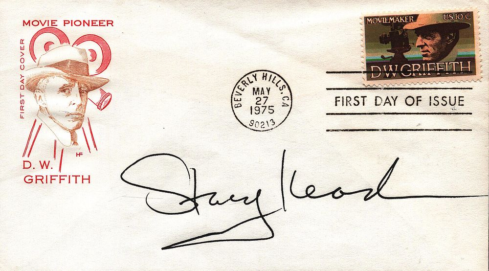 Lot 164: Stacy Keach signed FDC. Movie Pioneer. D.W. Griffith....