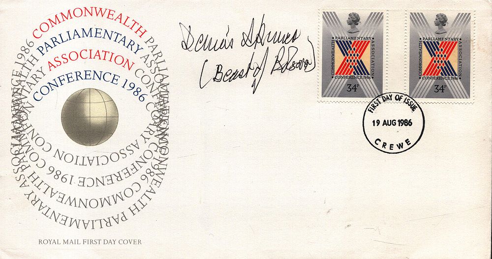 Lot 166: Dennis Skinner signed FDC. Commonwealth Parliamentary Association Conference...