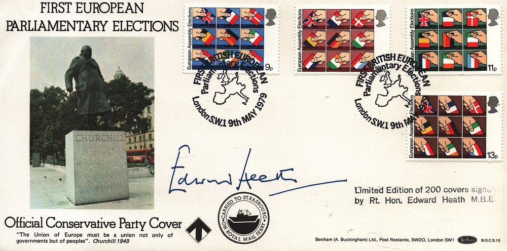 Lot 175: Sir Edward Heath, KG, MBE signed FDC. First...