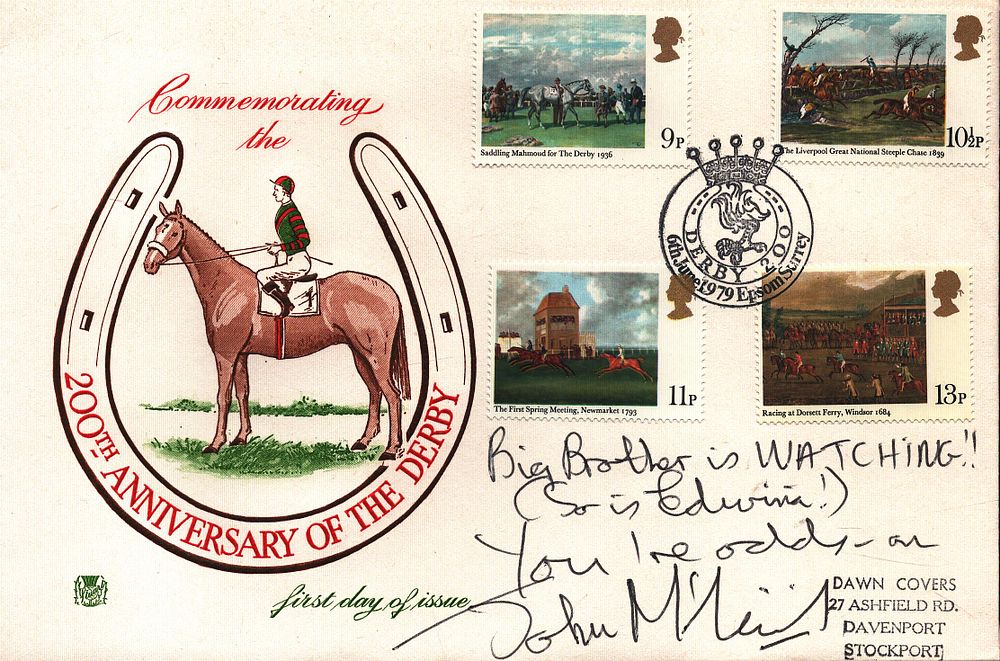 Lot 177: John McCririck signed FDC. Commemorating the 200th Anniversary...