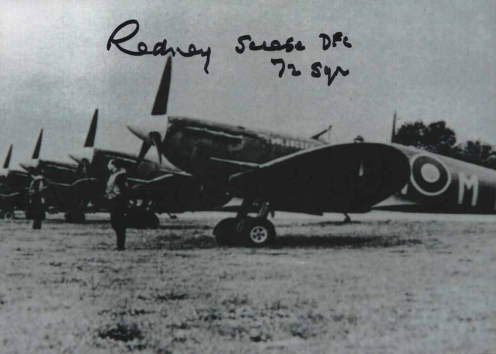 Lot 183: Rodney Scrase, DFC Flt Lt signed 7x5 inch...
