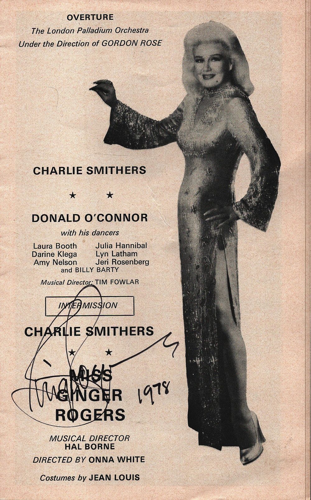 Lot 189: Ginger Rogers signed programme.