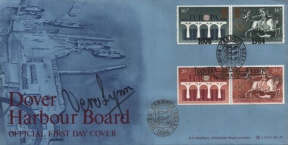 Lot 192: Vera Lynn signed FDC. Dover Harbour Board. Four...
