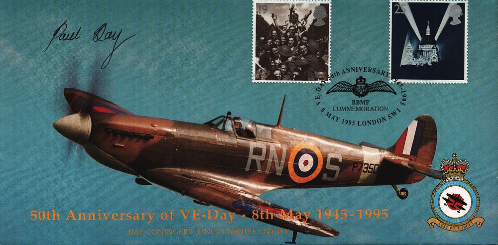 Lot 198: Paul Day signed FDC. 50th Anniversary of VE-Day...