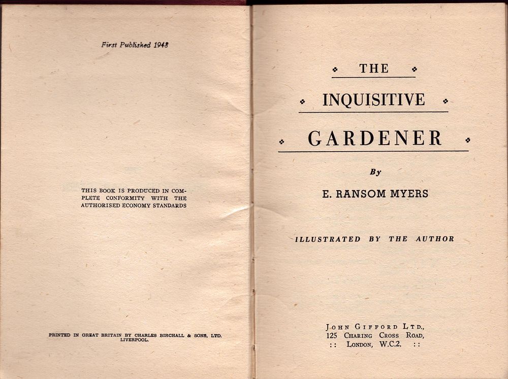 Lot 215: The Inquisitive Gardener hardback book by E. Ransom...