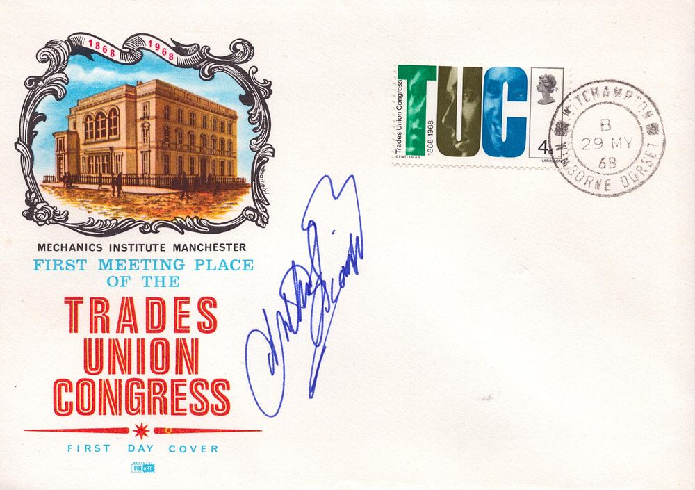 Lot 264: Arthur Scargill signed FDC Trades Union Congress. Wimborne...
