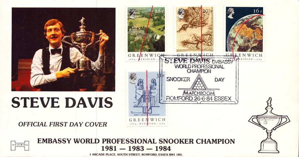 Lot 300: Steve Davis Embassy World Professional Snooker Champion 1981-1983-1984...