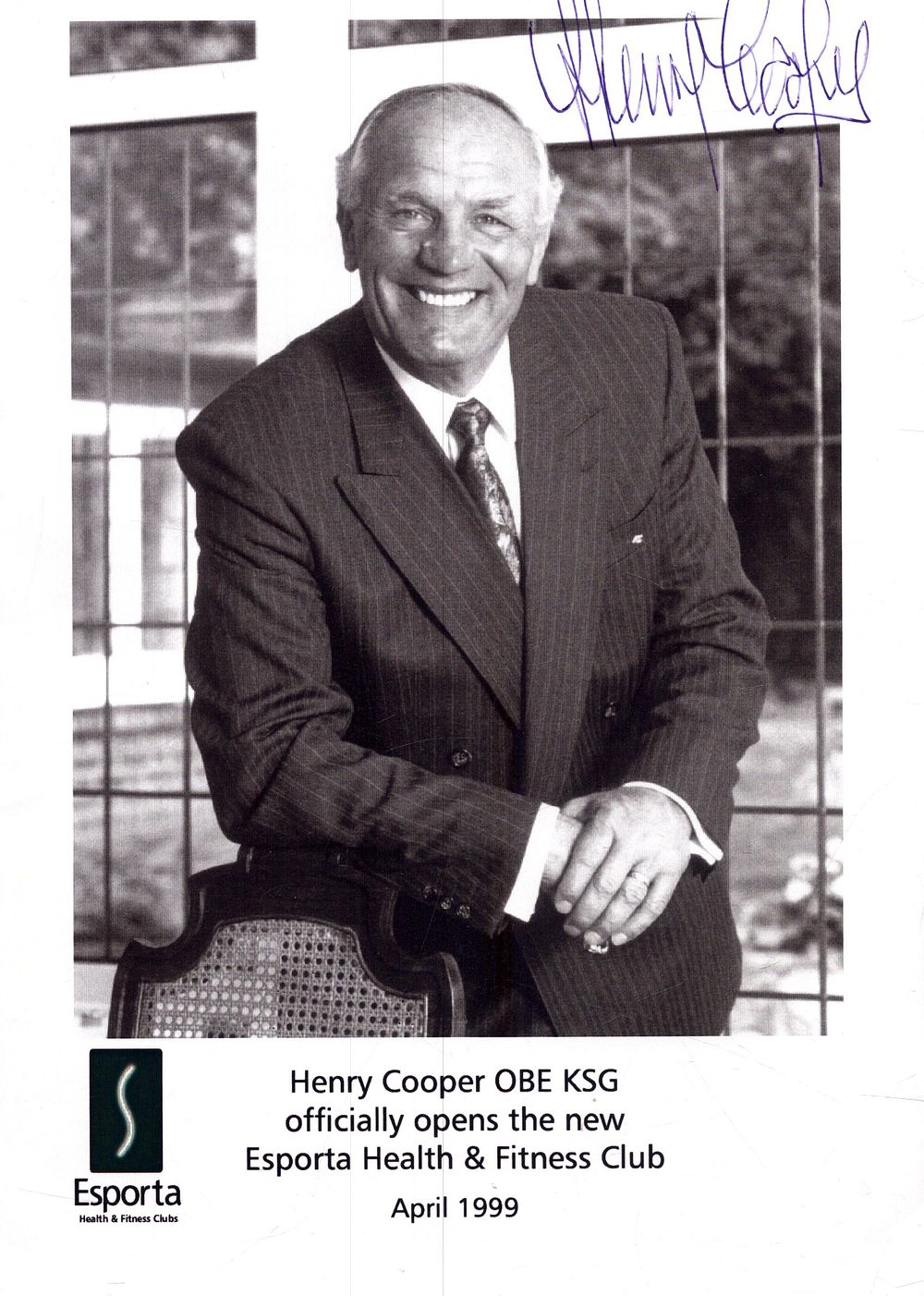 Lot 314: Henry Cooper signed black and white promo photo,...