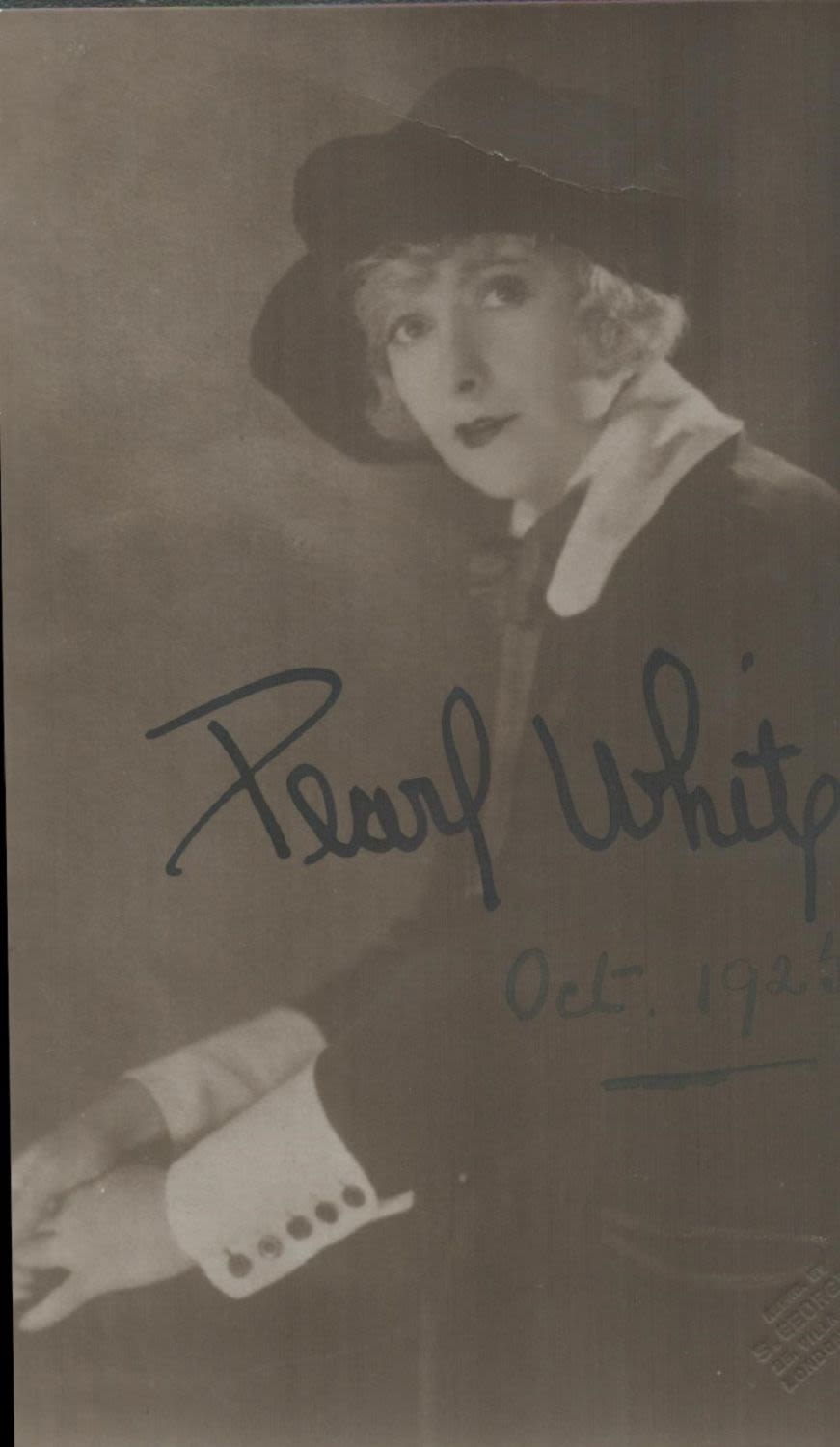 Lot 203: Pearl White signed 6x4 vintage black and white...