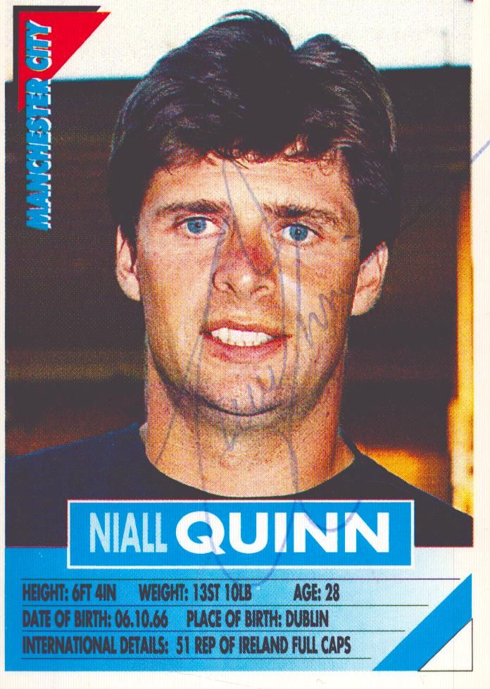 Lot 345: Niall Quinn signed sticker super players 96.