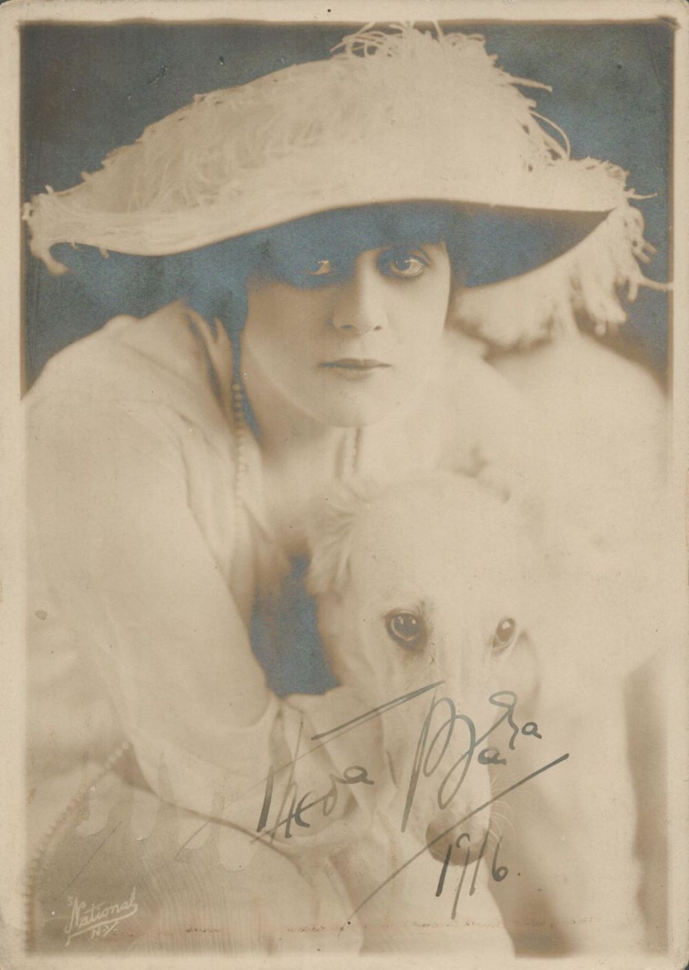 Lot 206: Theda Bara signed 7x5 vintage sepia photo some...